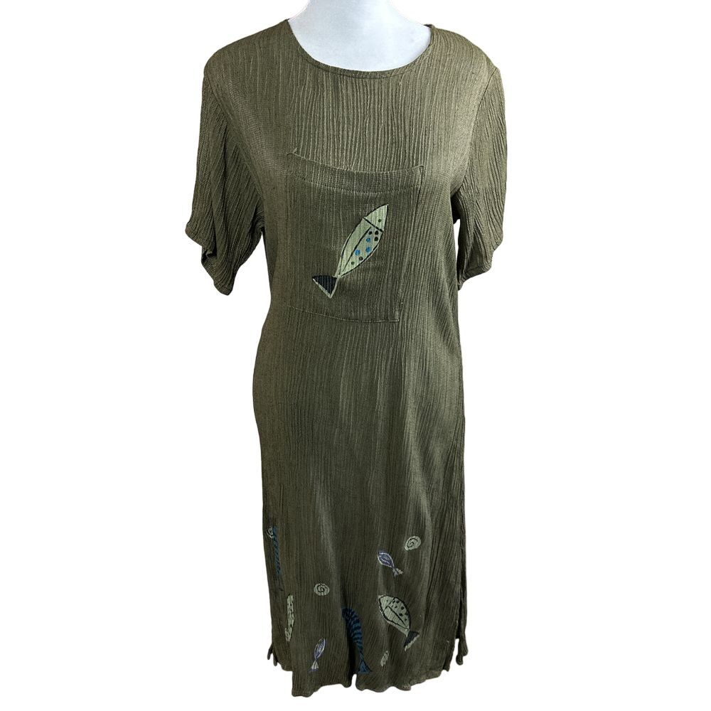 Crazy Fish Dress Womens Small Painted‎ Fish Design